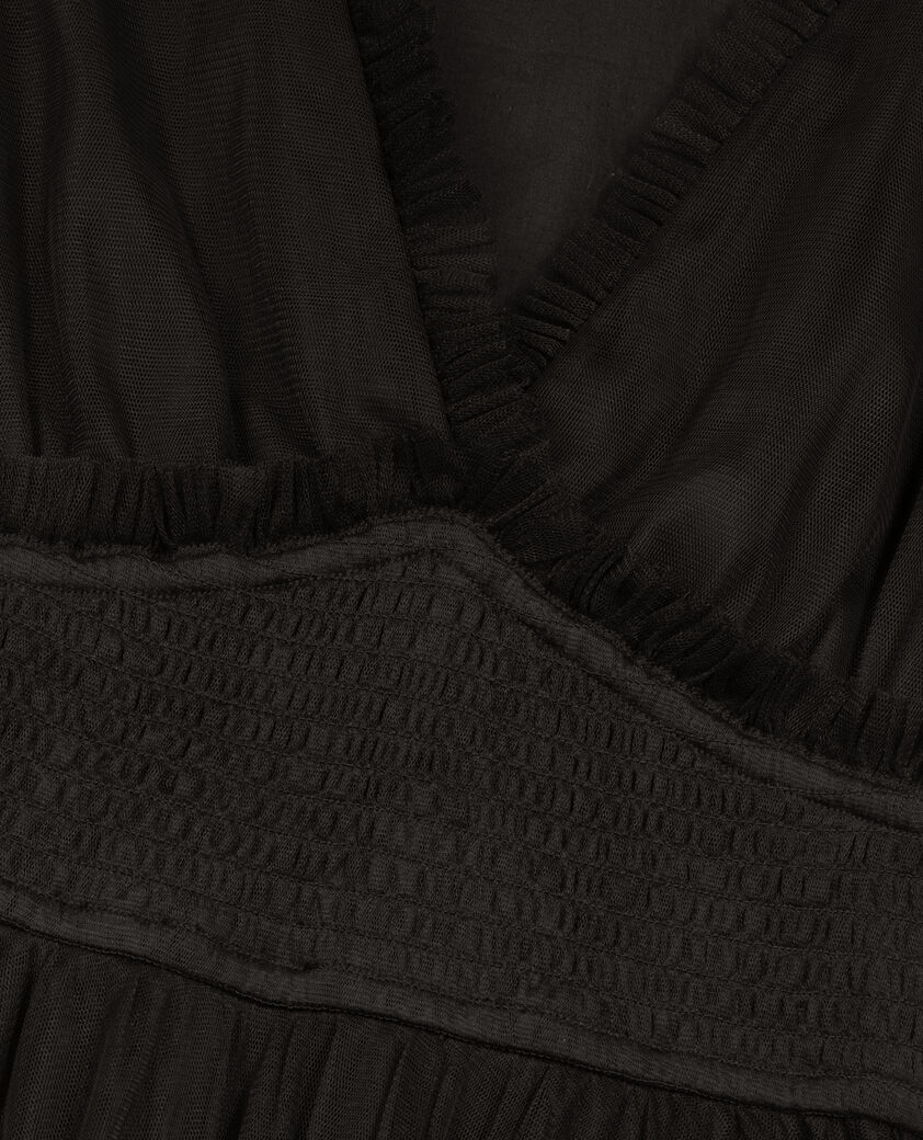 The Kooples FEMME BLACK robe courte en tulle noire