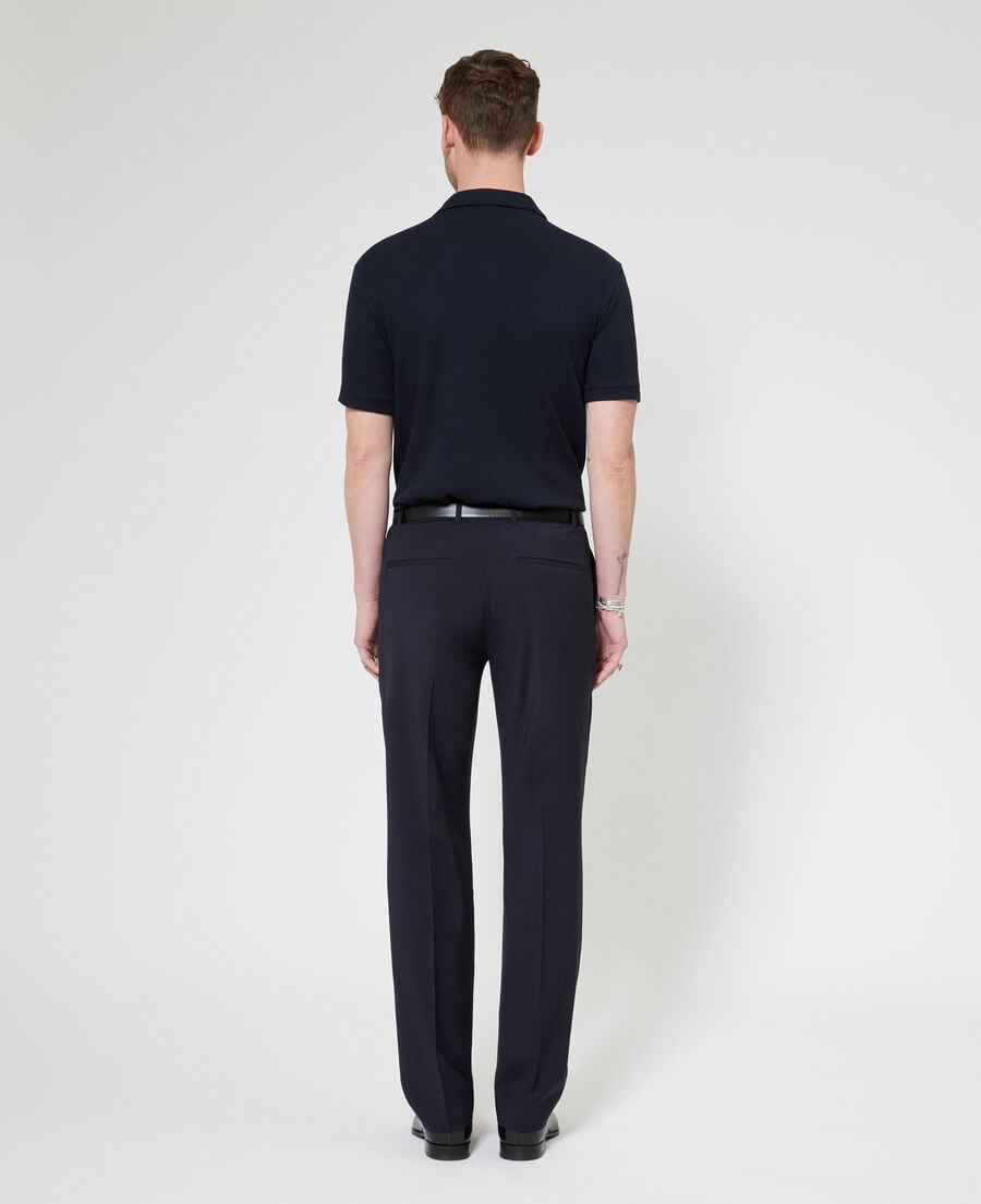 The Kooples HOMME DARK NAVY pantalon de costume droit en laine marine