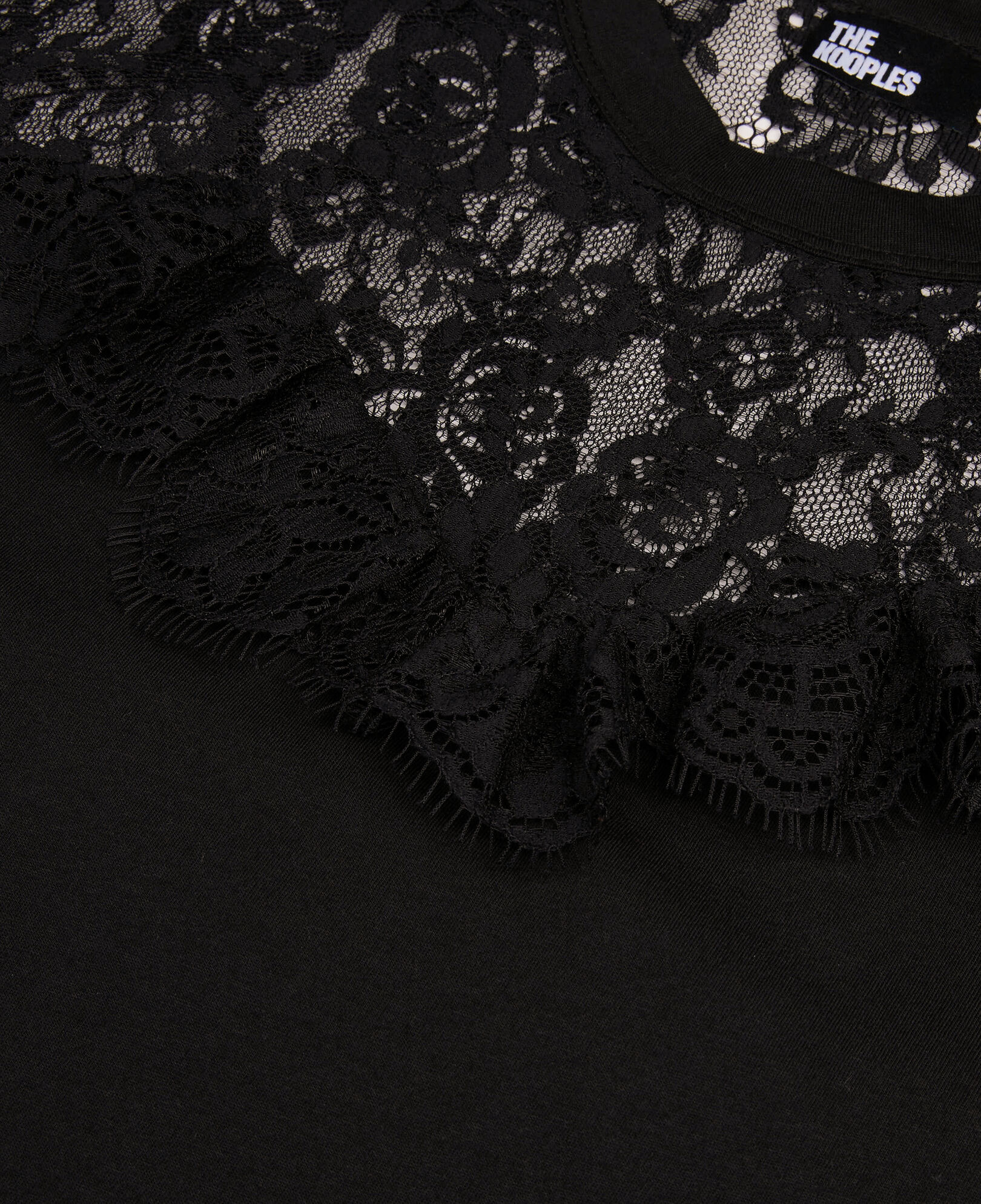 The Kooples FEMME BLACK t-shirt avec dentelle noir