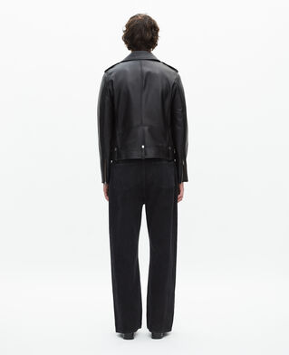 The Kooples HOMME BLACK blouson biker en cuir noir