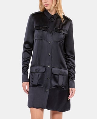 The Kooples FEMME NAVY robe saharienne courte bleu marine