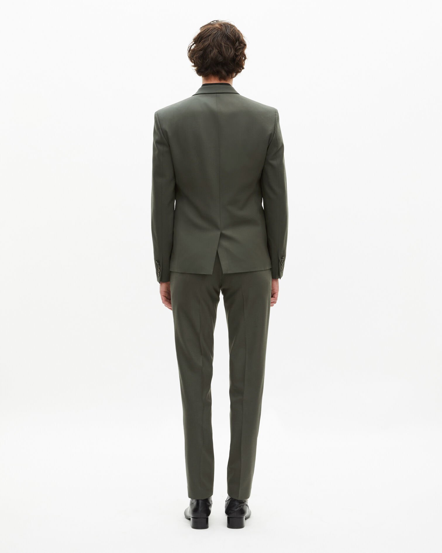 Khaki wool suit fitted jacket, KAKI, hi-res image number null