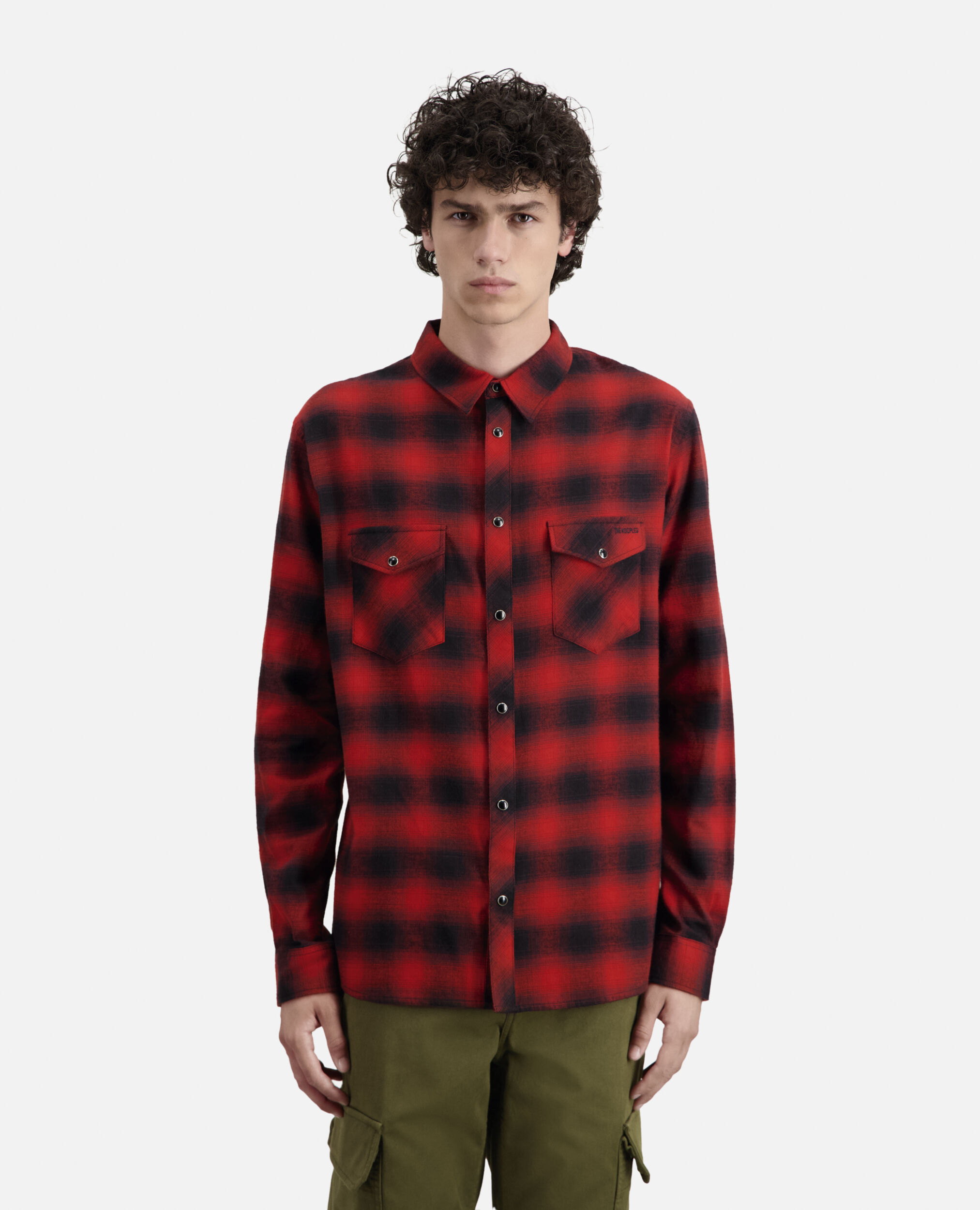 Red and black checkered shirt, BLACK - RED, hi-res image number null