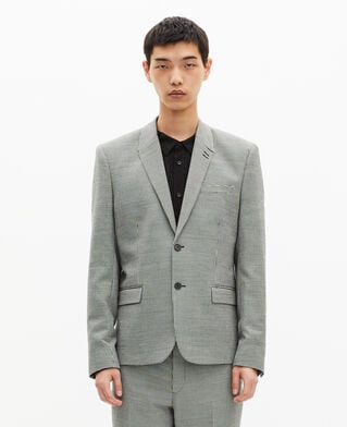 The Kooples H BLACK GREY black and white houndstooth suit jacket