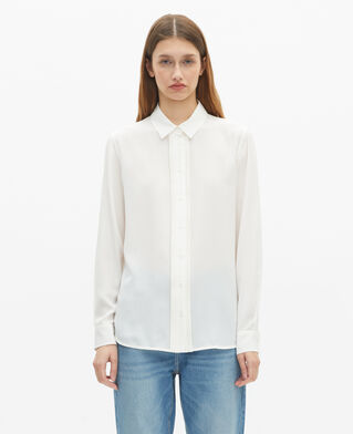 The Kooples WOMEN ECRU unbleached silk shirt
