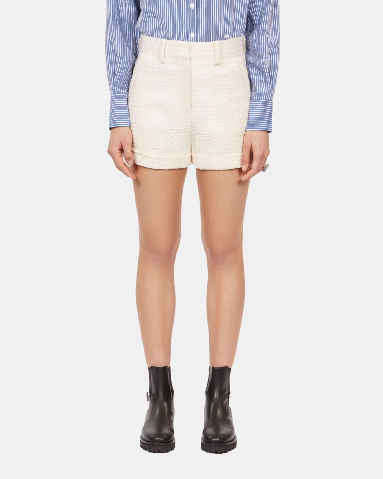 The Kooples WOMEN ECRU ecru tweed shorts