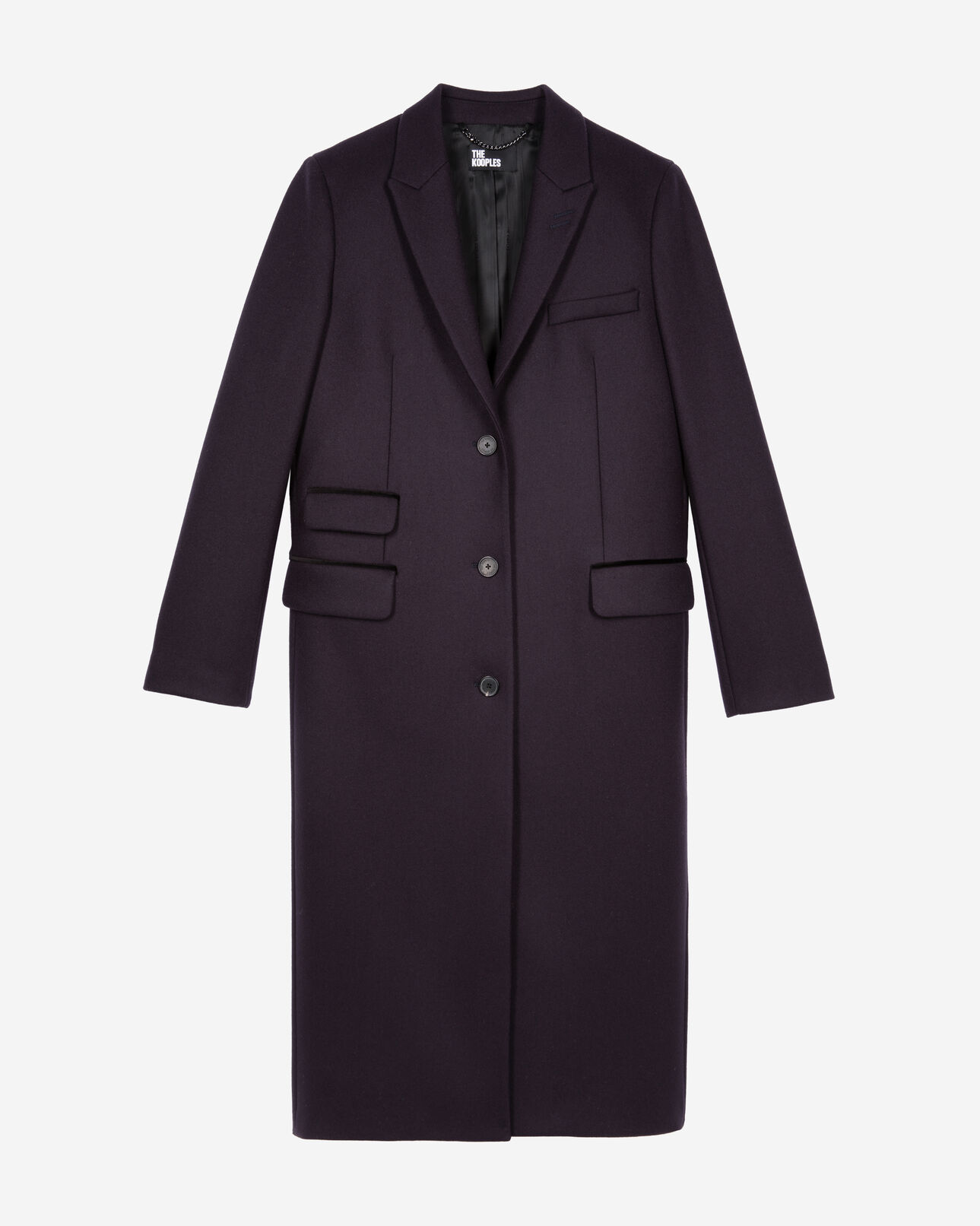 The Kooples FEMME NAVY manteau long en laine mélangée bleu marine