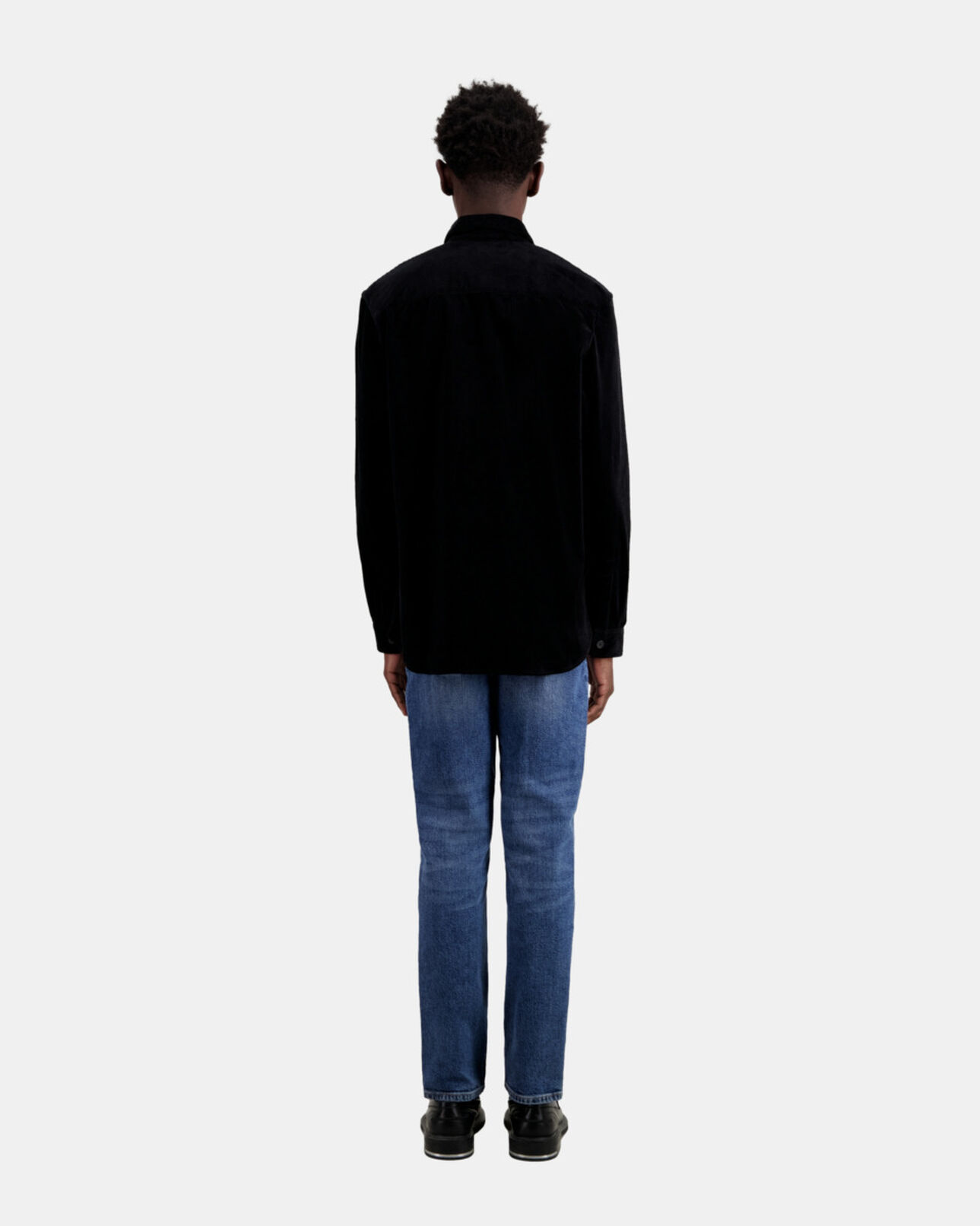 The Kooples HOMME BLACK chemise noire en velours côtelé