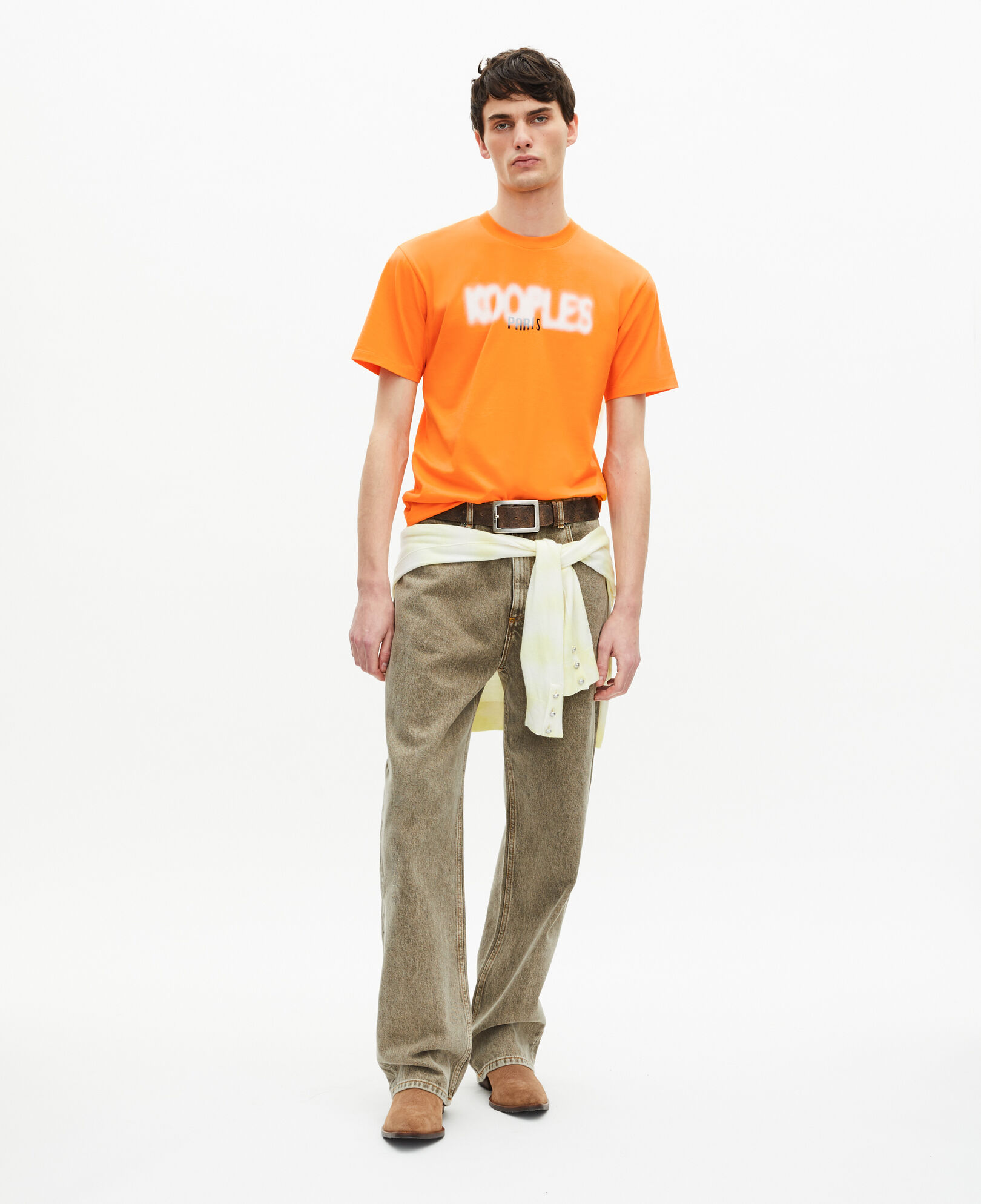 The Kooples HOMME ORANGE t-shirt à sérigraphie logo orange