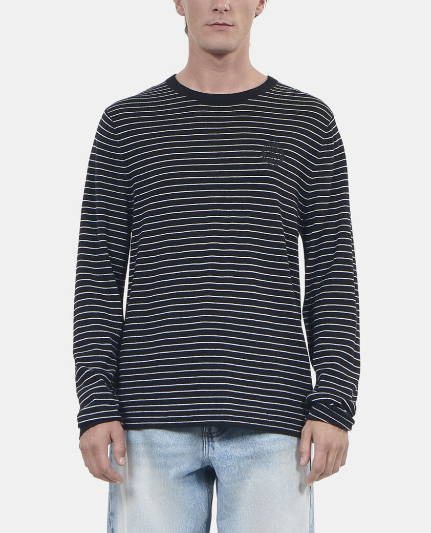 The Kooples HERREN BLACK / WHITE pullover aus wolle mit streifen