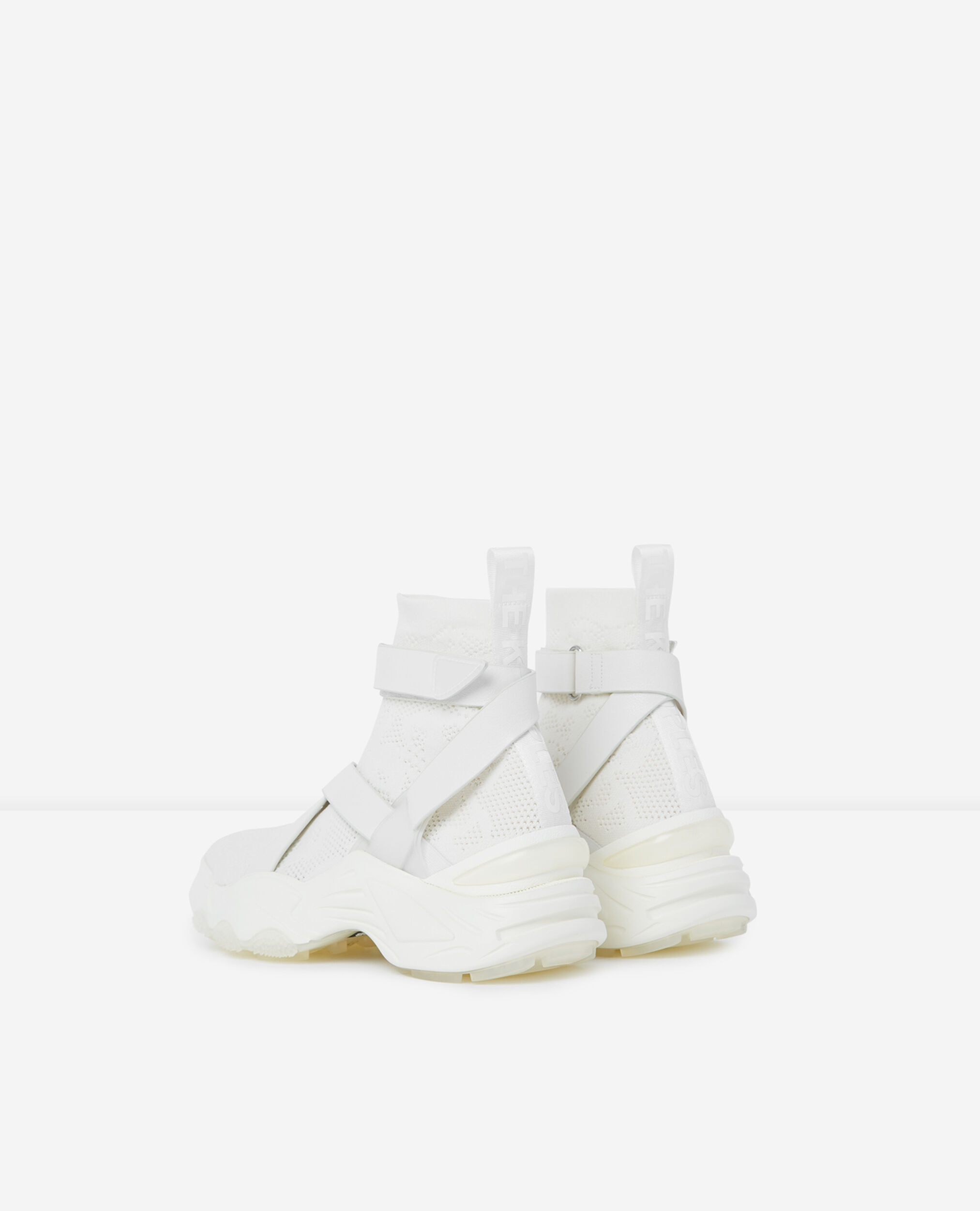 Slick chunky white high-top trainers, WHITE, hi-res image number null