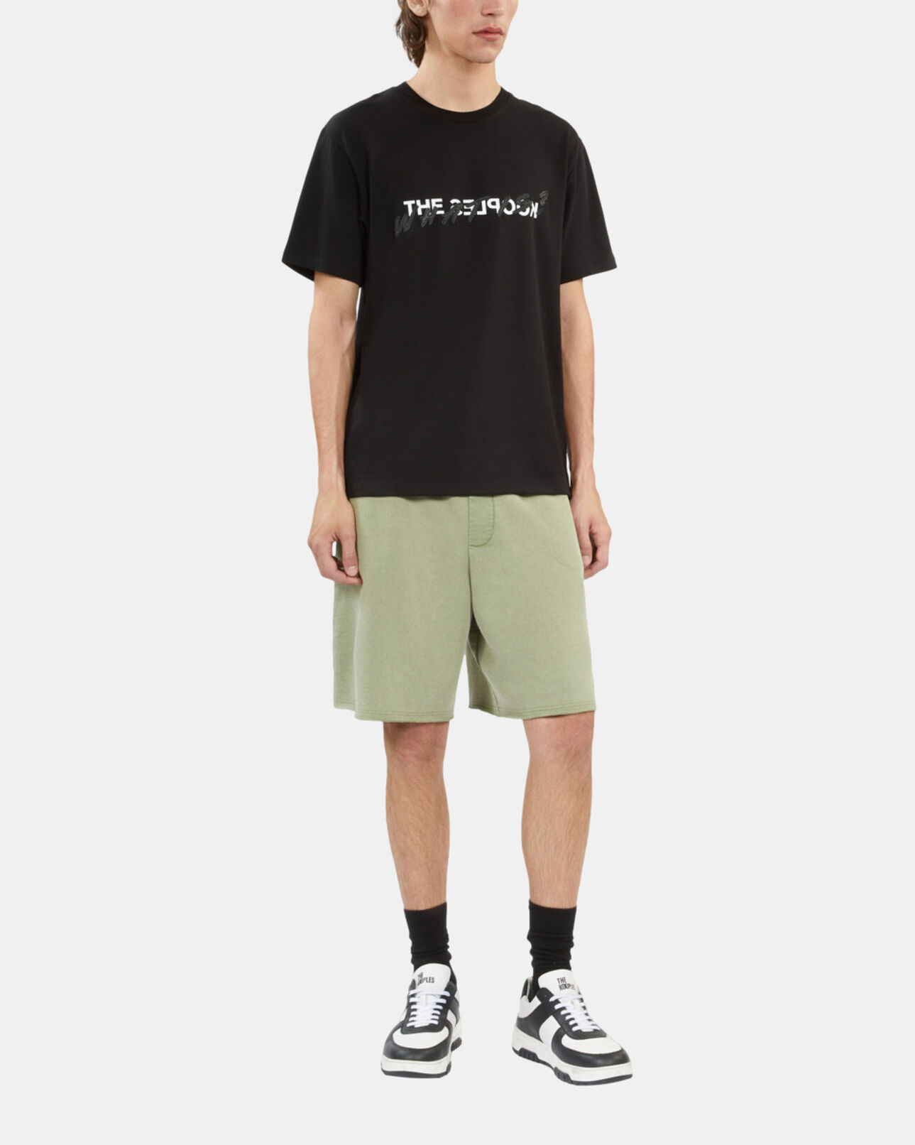 The Kooples MEN BLACK black what is leather effect t-shirt