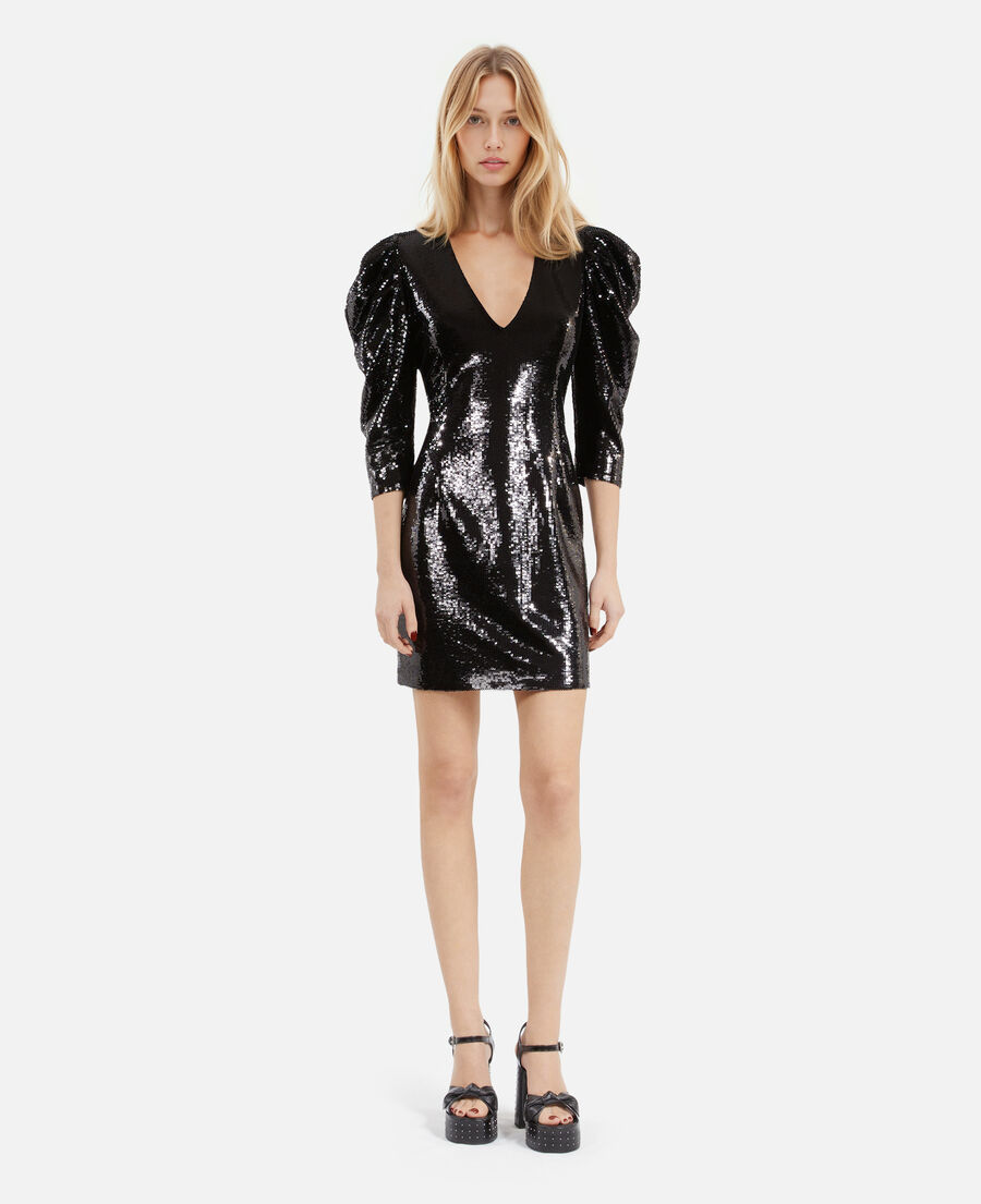 The Kooples DAMEN BLACK STONE kurzes kleid mit pailletten schwarz