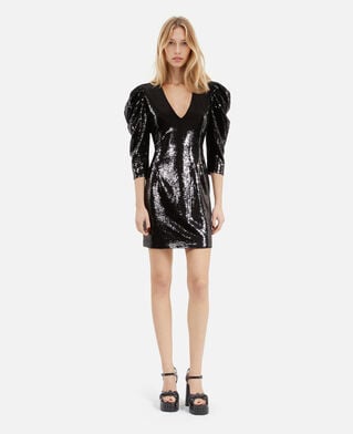 The Kooples FEMME BLACK STONE robe courte à sequins noire