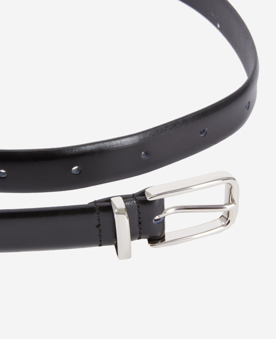 ceinture en cuir glacé noir