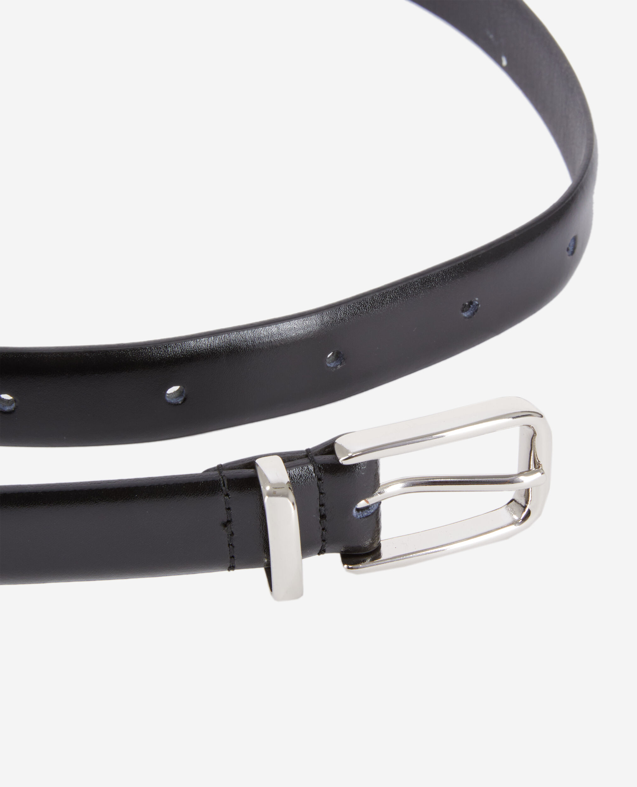 Ceinture en cuir glacé noir, BLACK, hi-res image number null
