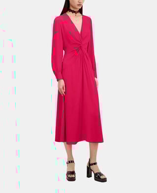 The Kooples FEMME CHERRY robe longue rouge avec nœud