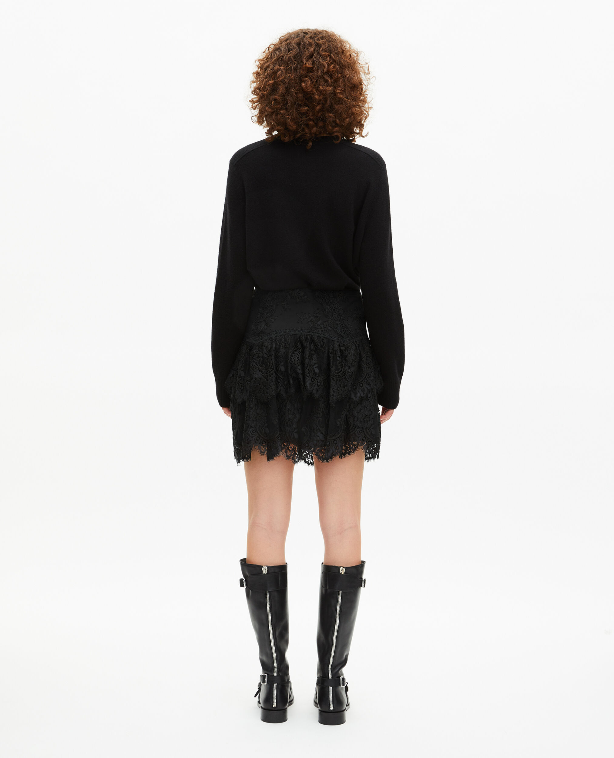 Falda negra de encaje, BLACK, hi-res image number null