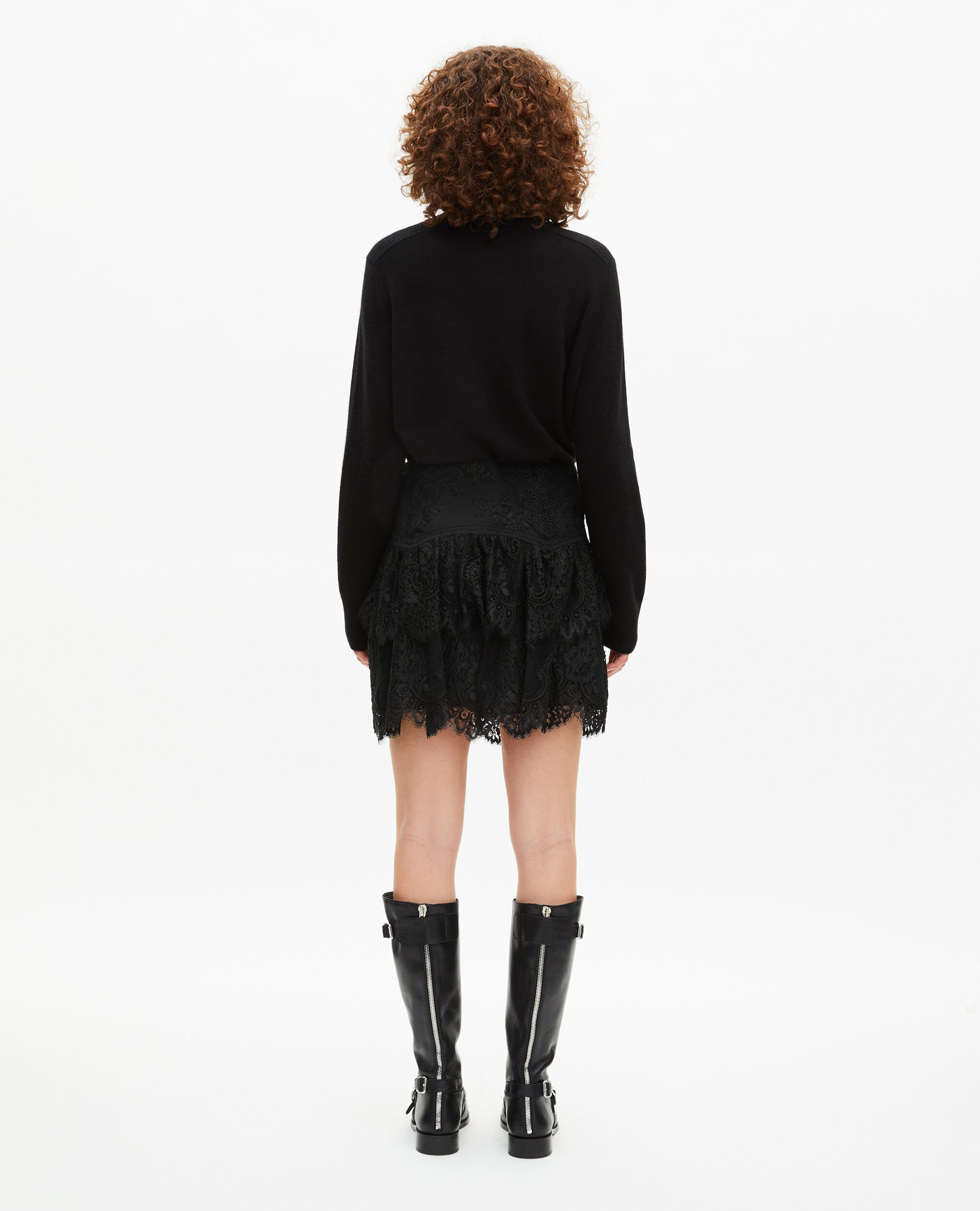 Falda negra de encaje, BLACK, hi-res image number null