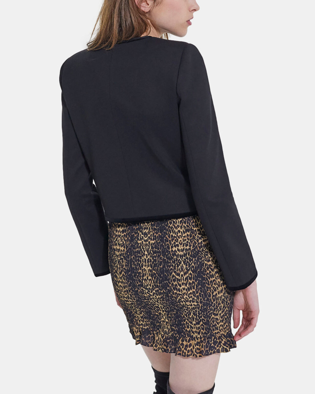 The Kooples WOMEN BLACK short black jacket