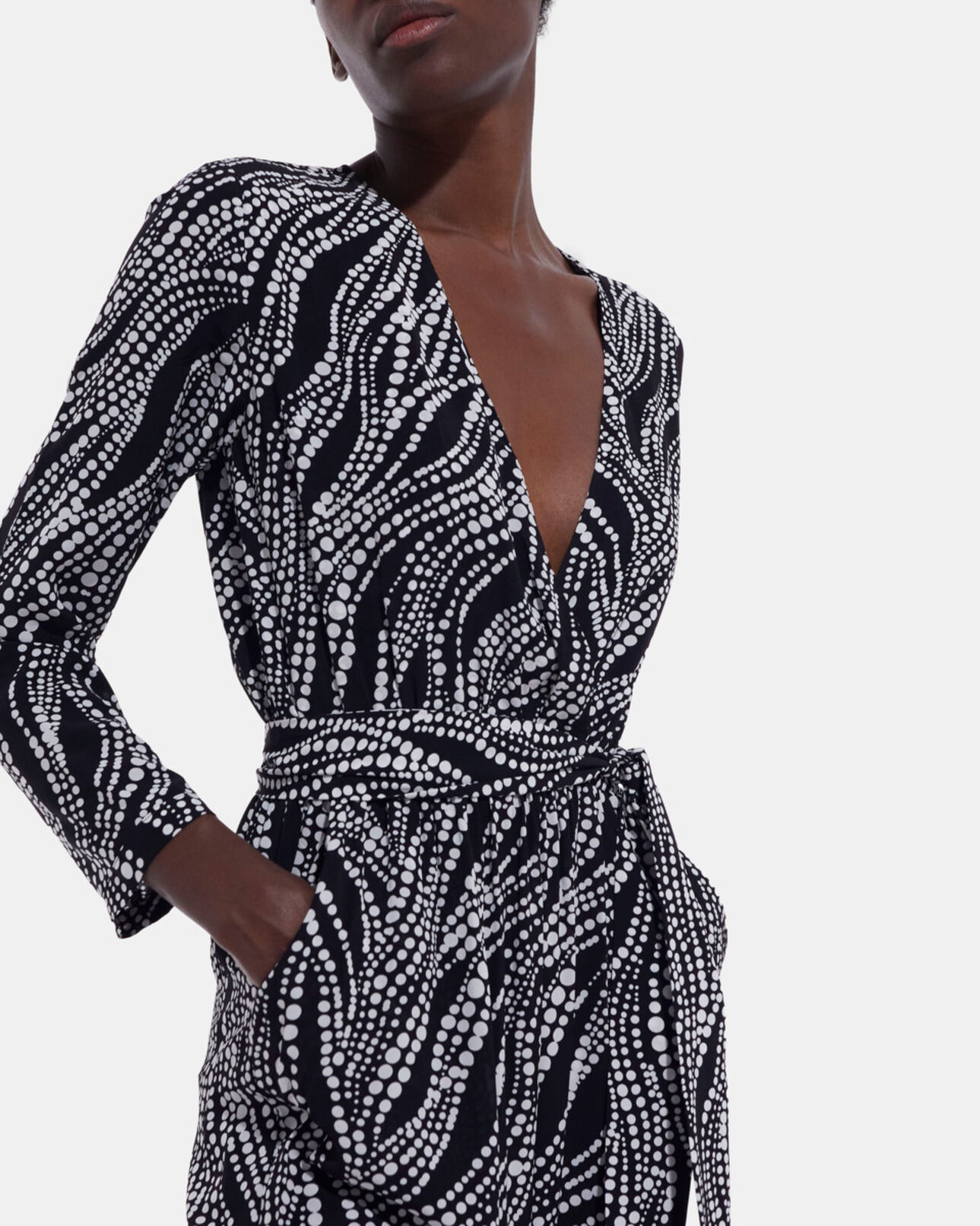 The Kooples FEMME BLACK WHITE combinaison imprimée