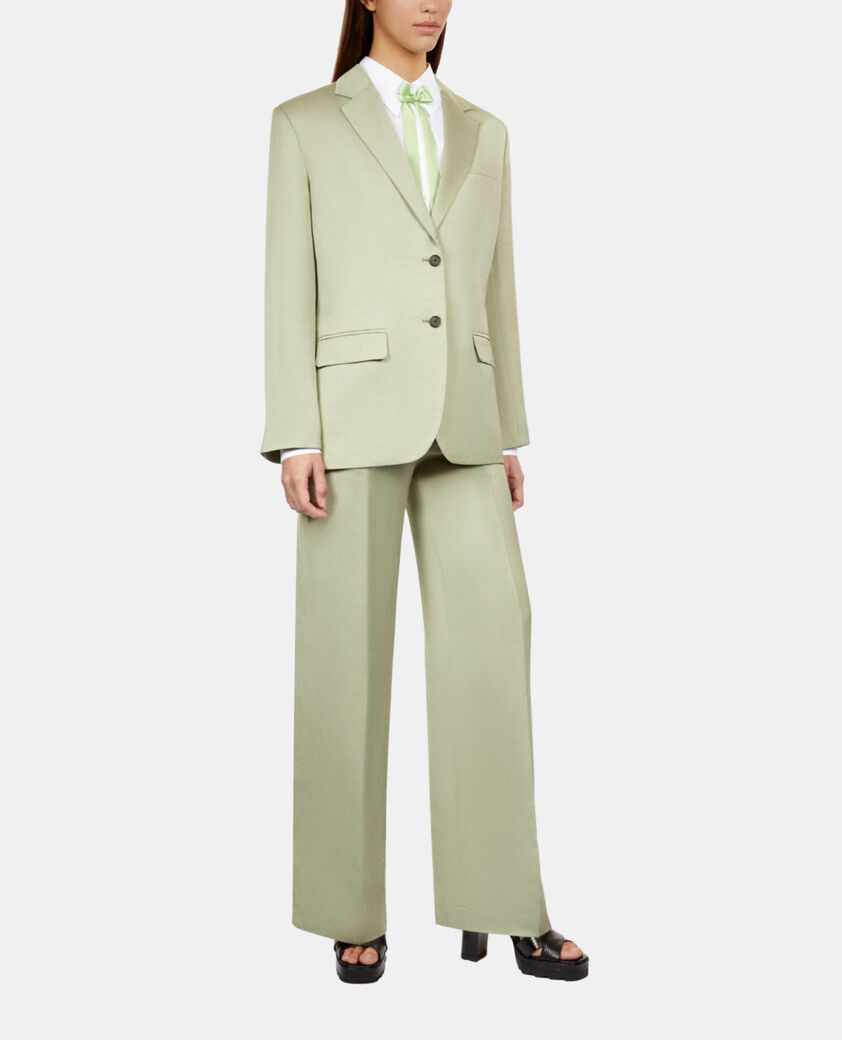 The Kooples WOMEN KAKI GREY light green linen suit jacket