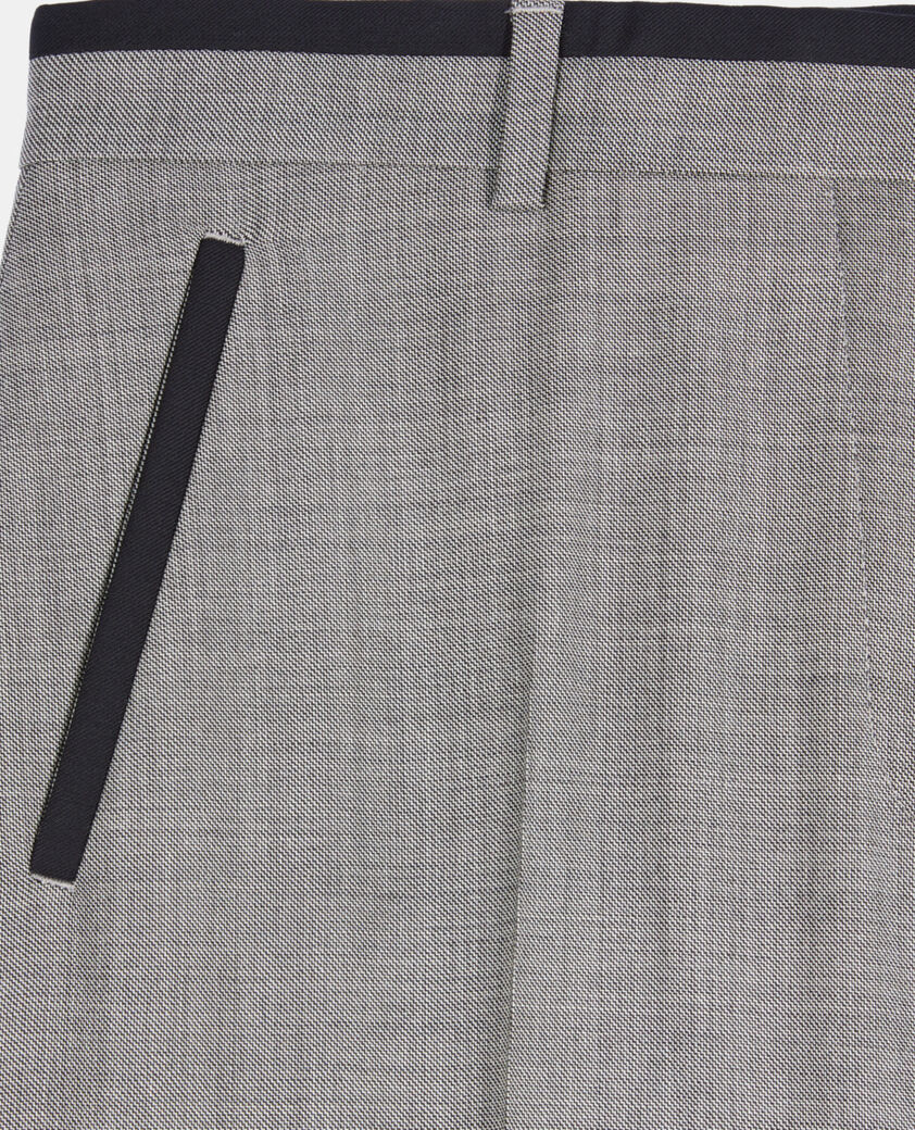 The Kooples FEMME BEIGE MELANGE pantalon tailleur droit en laine taupe