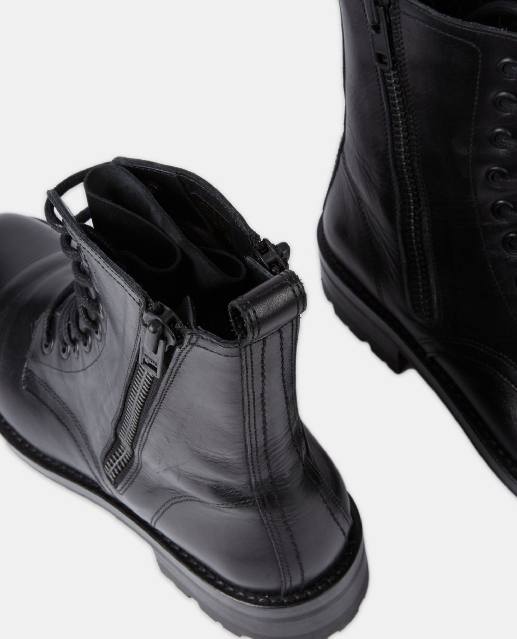 Boots en cuir noires, BLACK, hi-res image number null