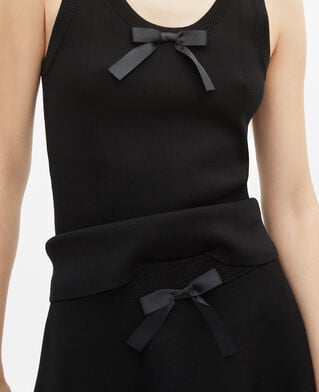 The Kooples DAMEN BLACK kurzer rock aus schwarzem strick