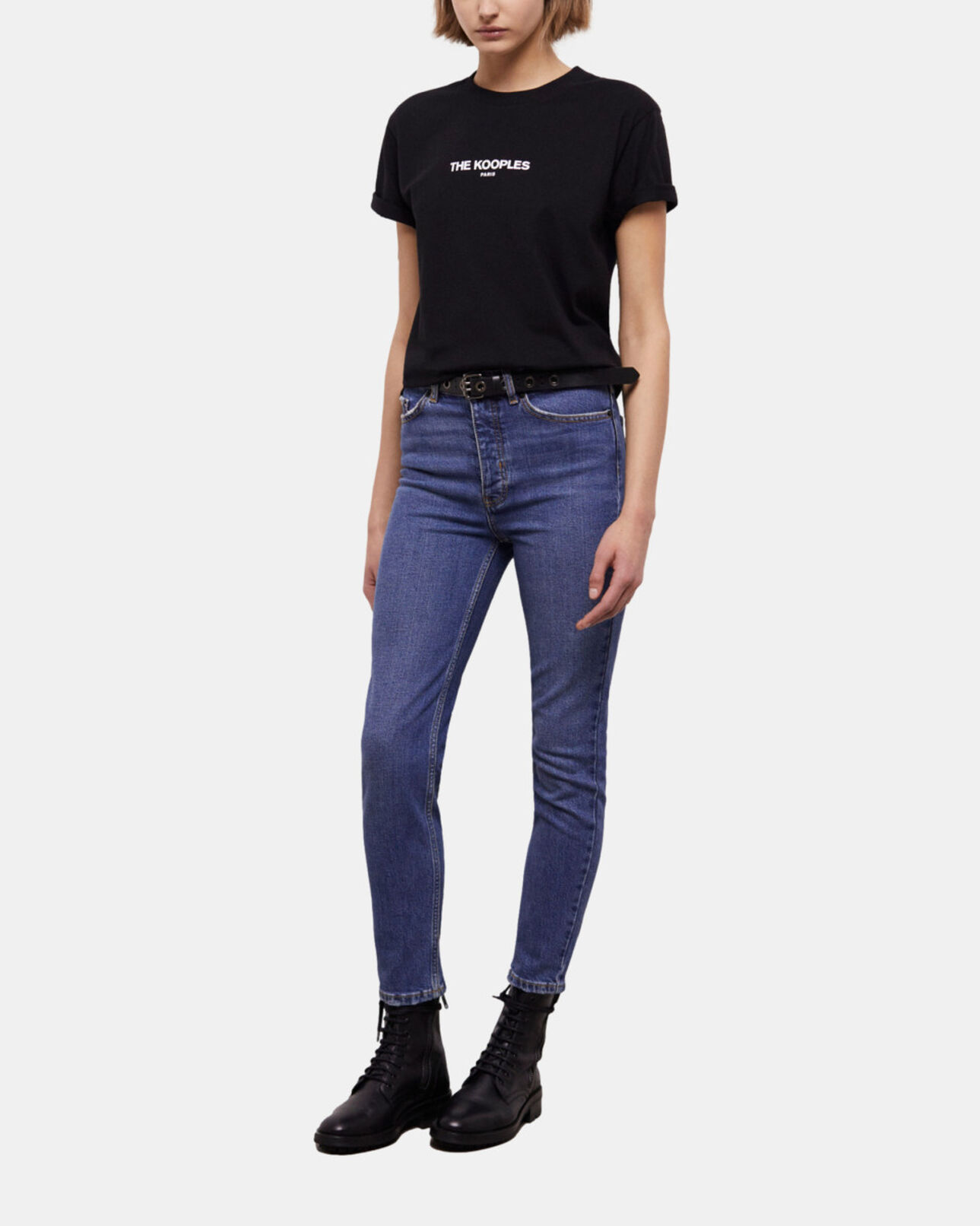 The Kooples FEMME BLACK ceinture en cuir noire