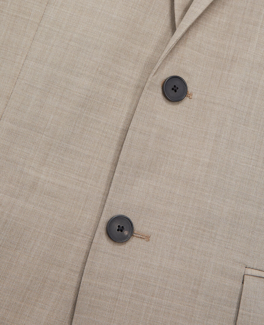 beige wool suit jacket
