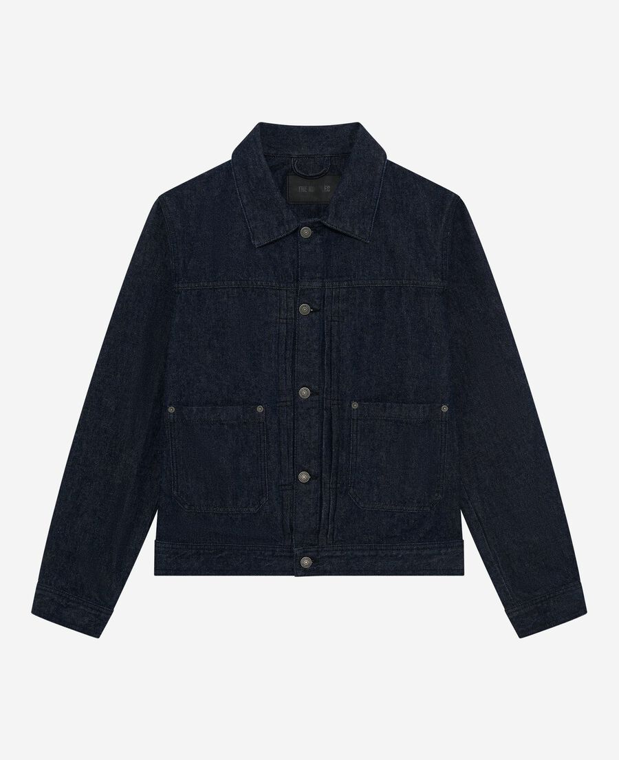 The Kooples HERREN BLUE ELECTRIC dunkelblaue jeansjacke