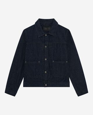 The Kooples HERREN BLUE ELECTRIC dunkelblaue jeansjacke