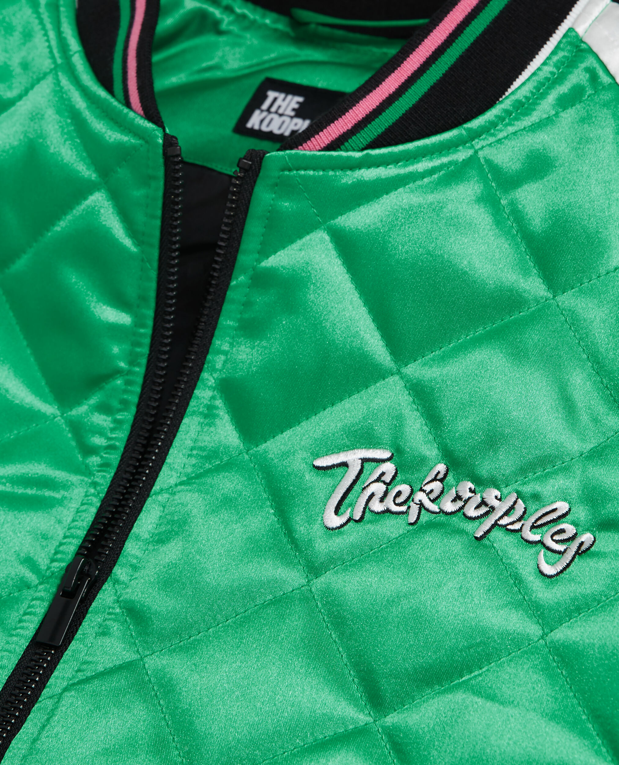 Blouson Teddy bicolore avec broderies, GREEN-WHITE, hi-res image number null