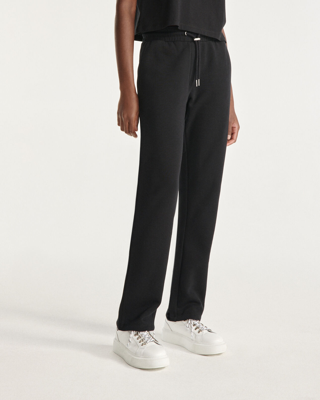The Kooples DAMEN BLACK jogginghose schwarz logostickerei tonal