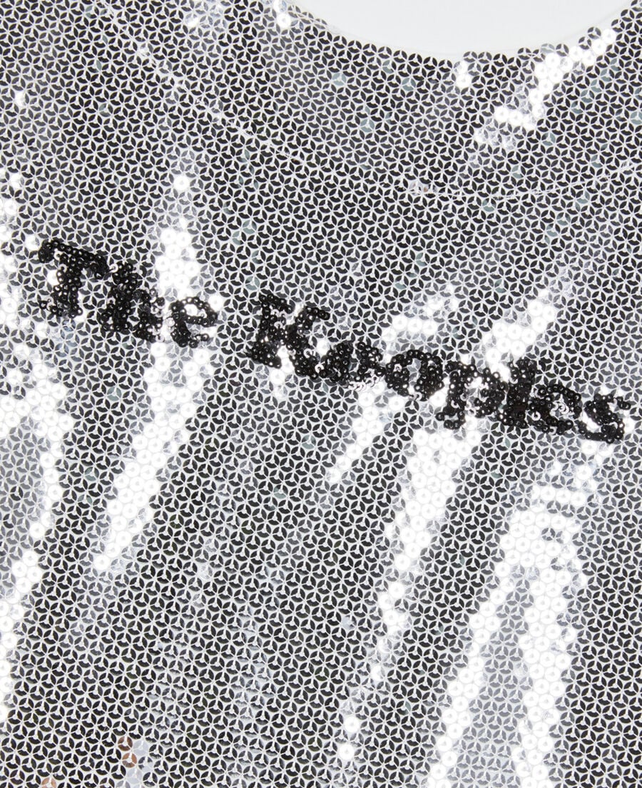 The Kooples WOMEN SEQUINS silver sequined t-shirt