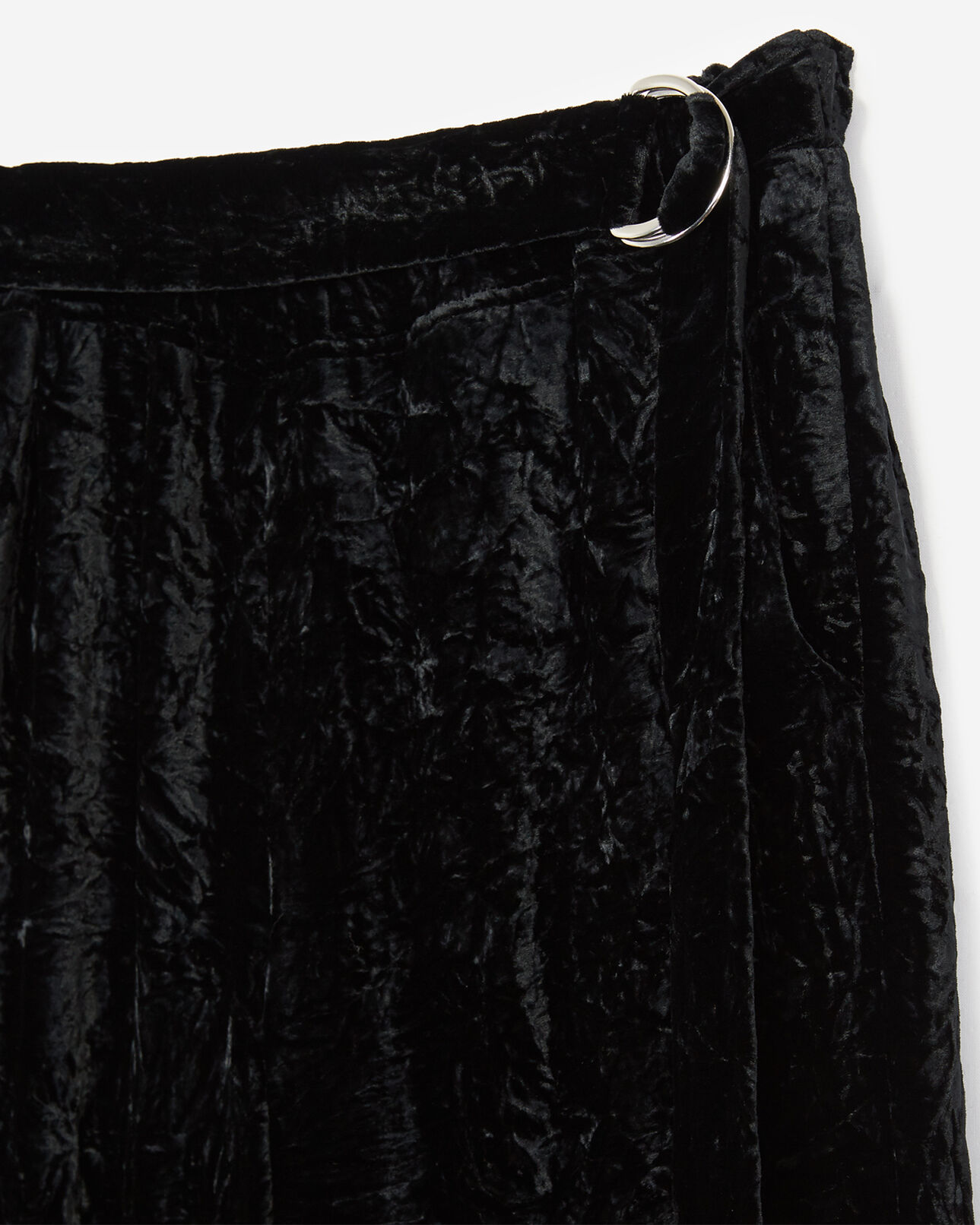 The Kooples WOMEN BLACK floaty crushed velvet trousers