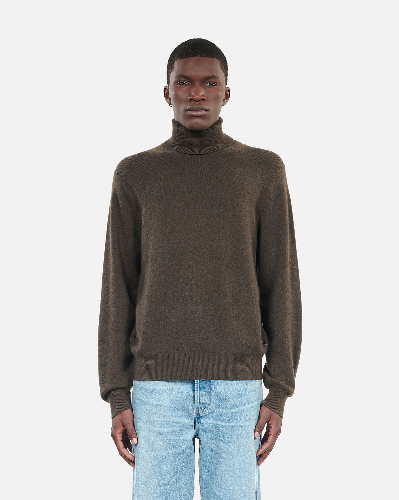 The Kooples HERREN KAKI khakifarbener pullover aus kaschmir