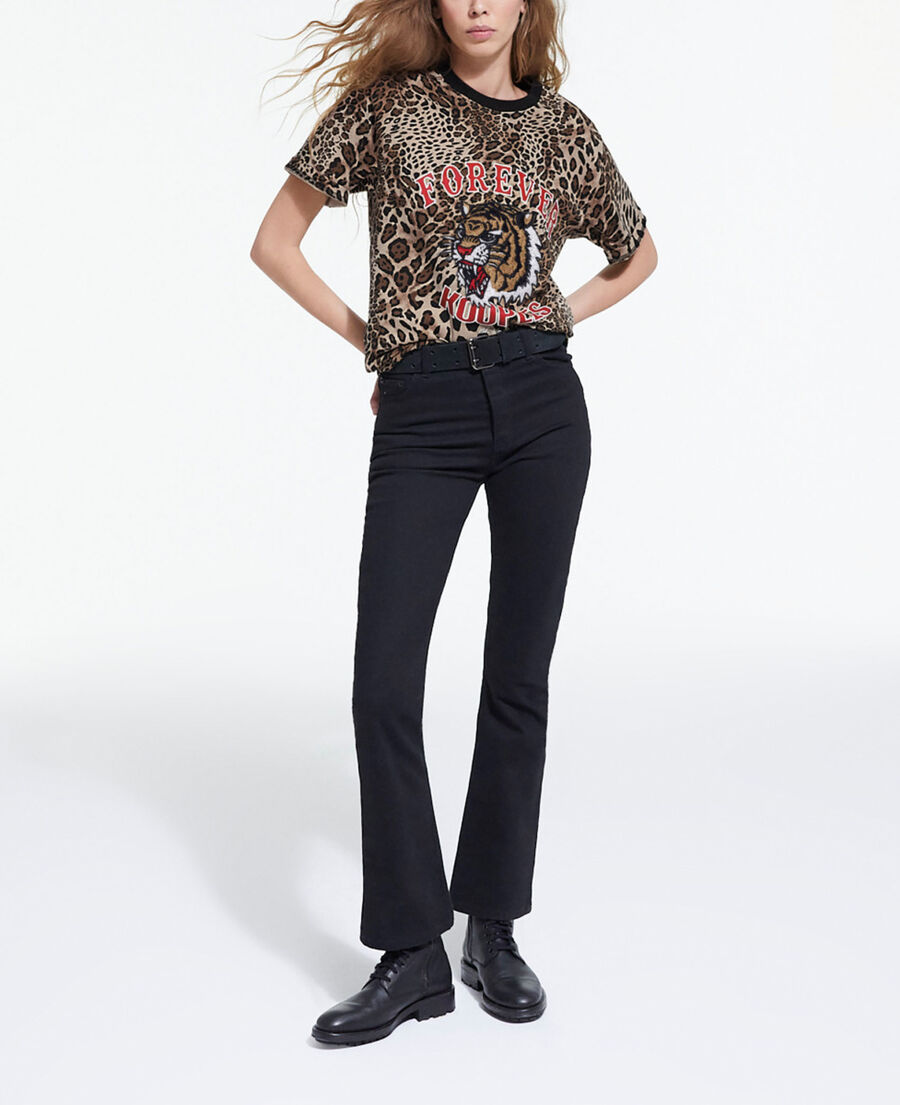 camiseta algodón leopardo