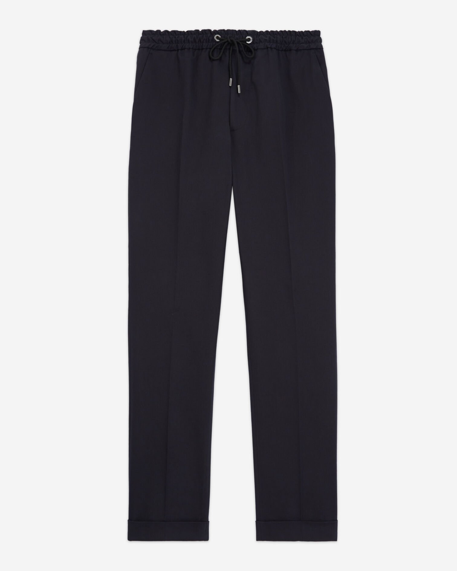 Navy cotton blend pants, NAVY, hi-res image number null