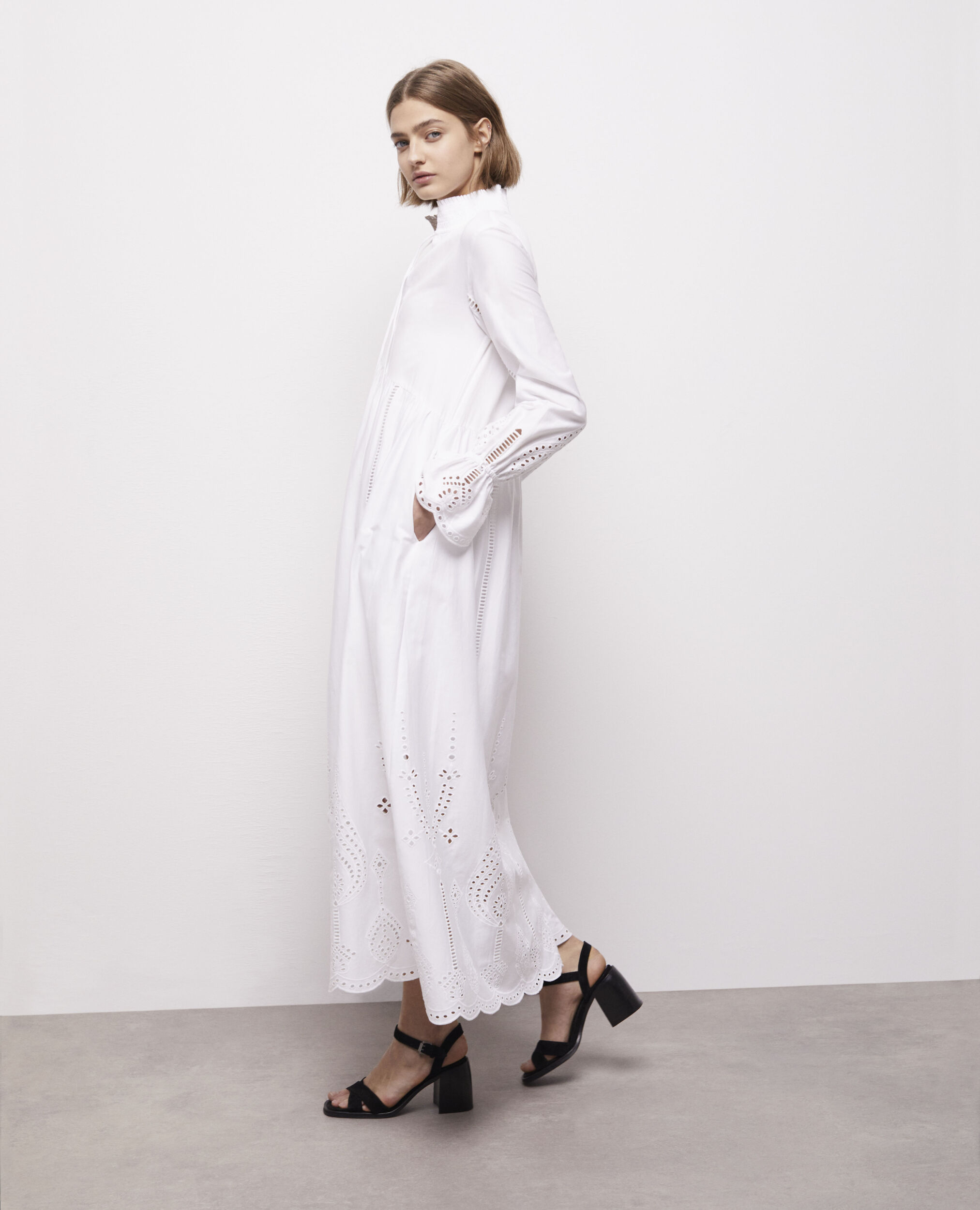 White broderie anglaise summer dress hot sale