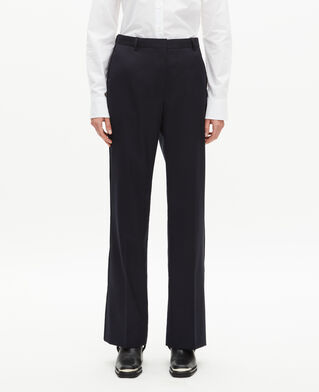 The Kooples FEMME NAVY pantalon droit en laine marine