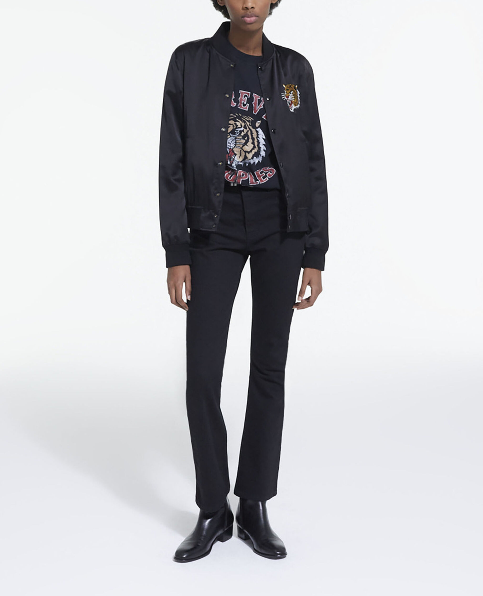 Wool jacket with screen print, BLACK, hi-res image number null