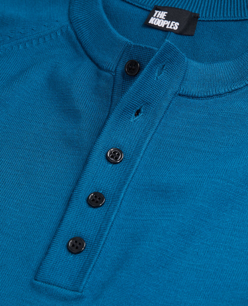 The Kooples HERREN MEDIUM BLUE blaues t-shirt herren aus strick