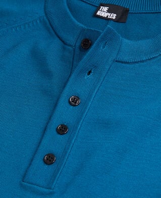 The Kooples H MEDIUM BLUE men's blue knit t-shirt