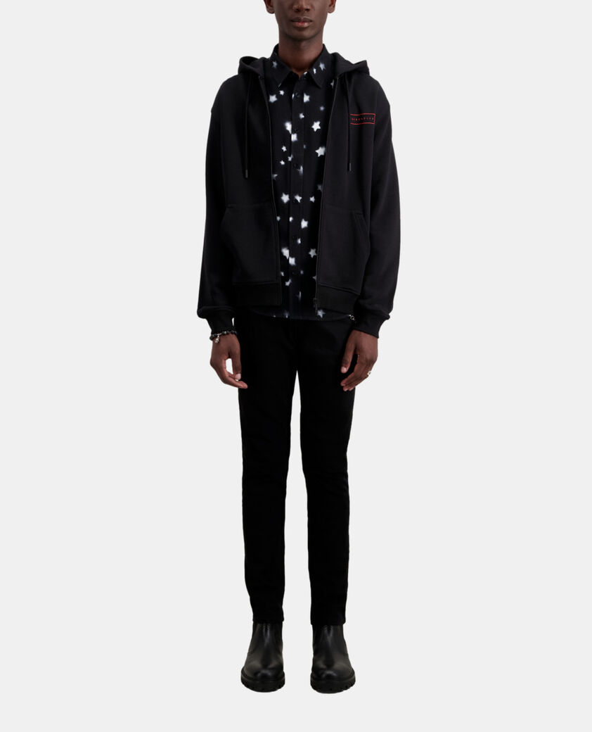 The Kooples HERREN BLACK schwarzes kapuzensweatshirt mit siebdruck x rated