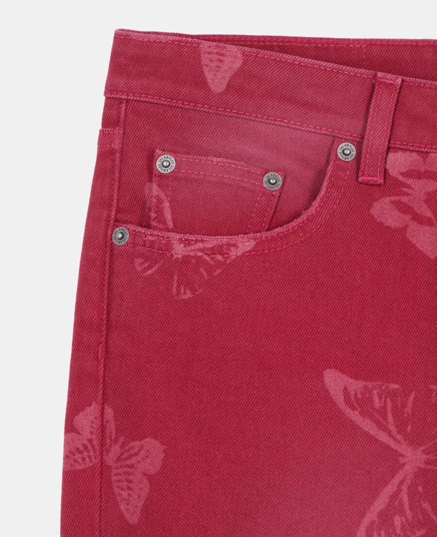 The Kooples DAMEN DARK RED jeans mit ausgestelltem bein und print