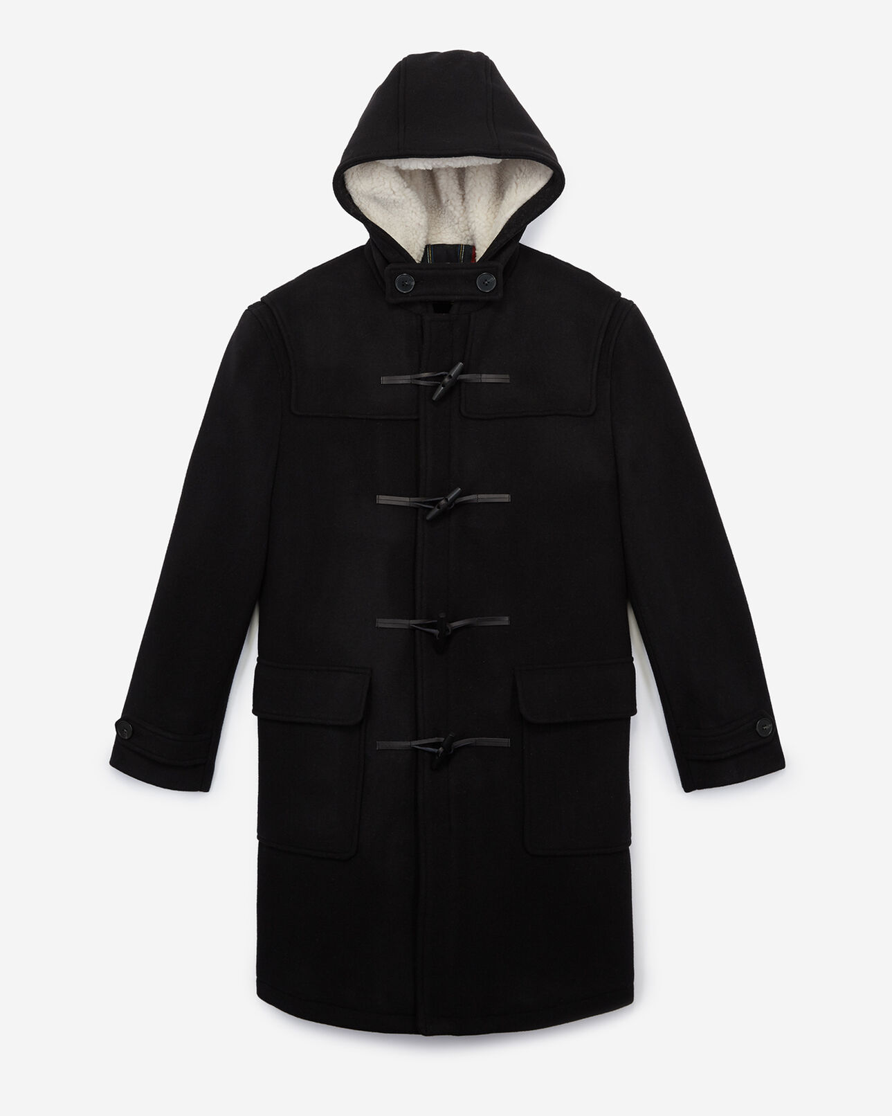 The Kooples HOMME BLACK manteau duffle coat laine noir