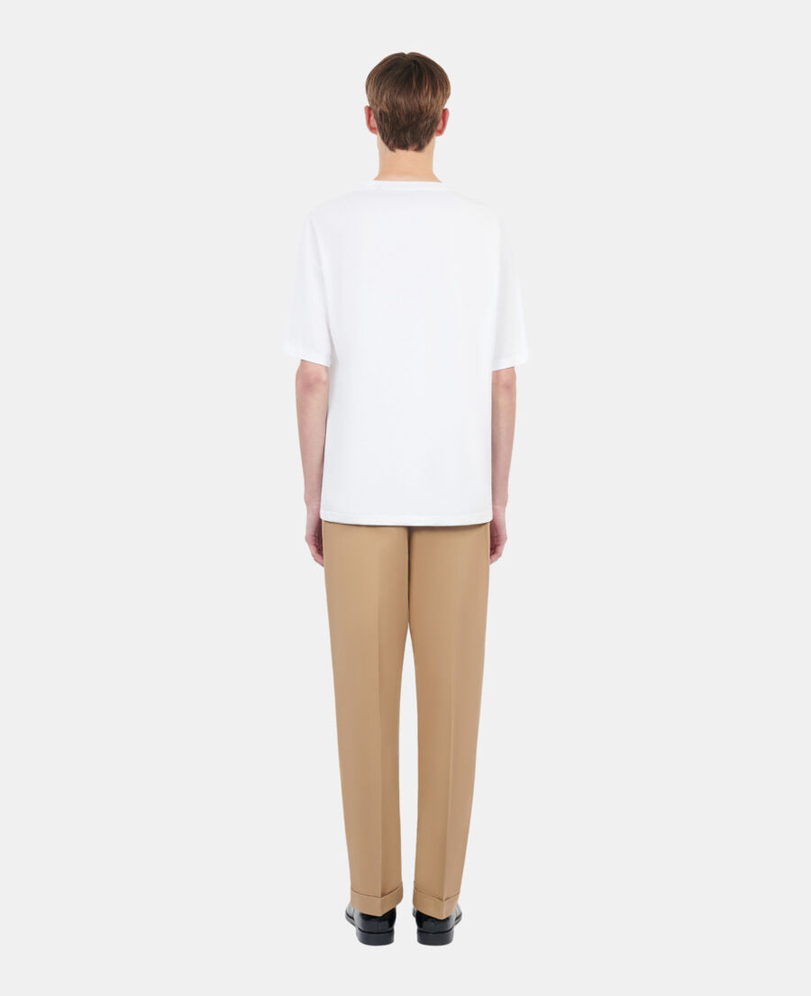 The Kooples HERREN ECRU ecrufarbenes t-shirt &bdquo;eagles on fire&ldquo;