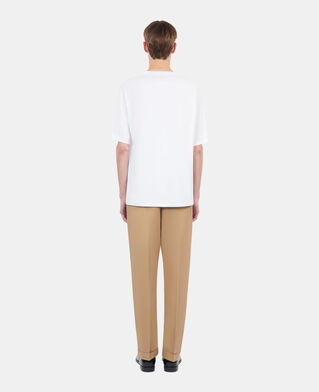 The Kooples HERREN ECRU ecrufarbenes t-shirt &bdquo;eagles on fire&ldquo;